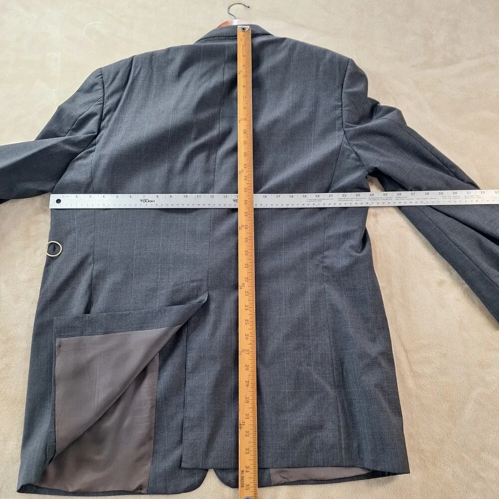 Vintage Brooks Brothers Blazer Men's 48L Gray Wool Glen Single Breasted Made USA